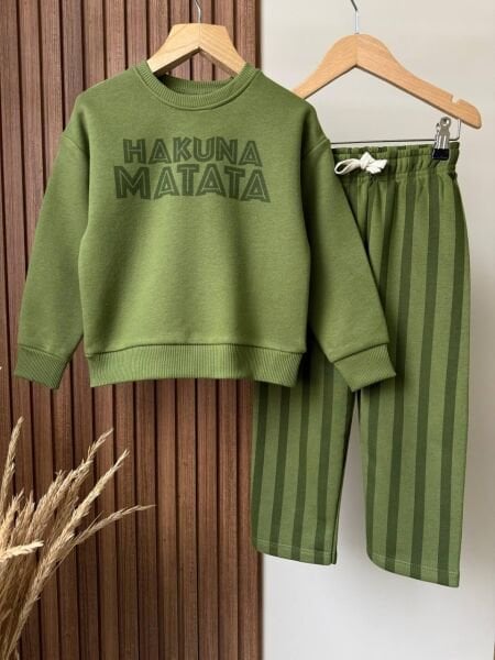 Aslan Kral Çizgili Takım - Yeşil