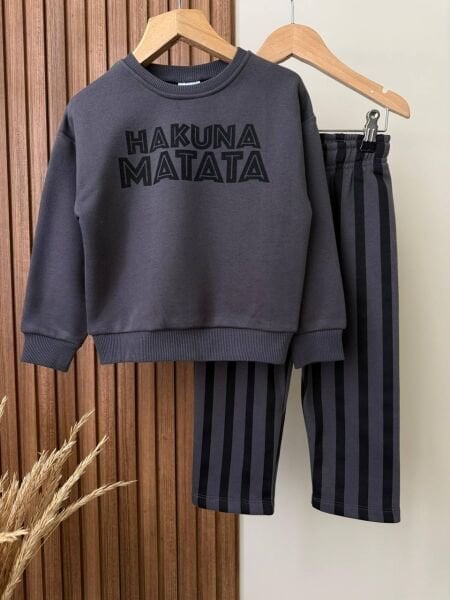 Aslan Kral Çizgili Takım - Füme