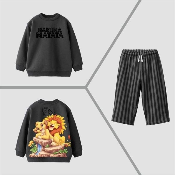 Aslan Kral Çizgili Takım - Füme
