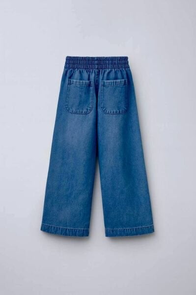 Cepli Beli Lastikli Pantolon - Mavi