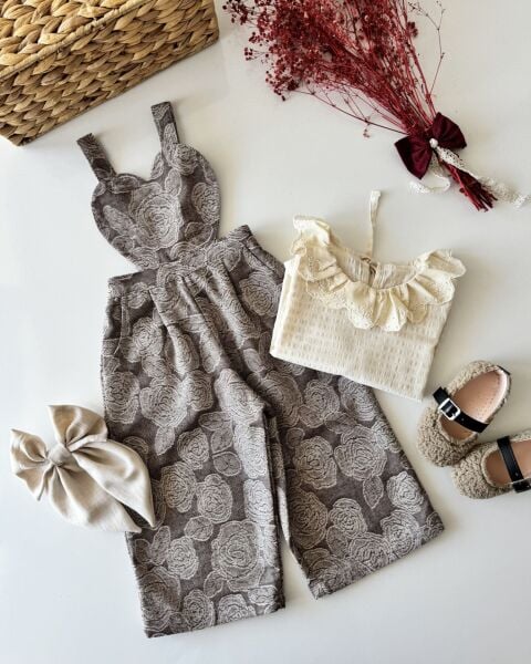 Kalp Kesim Desenli 2’li Tulum - Kahverengi