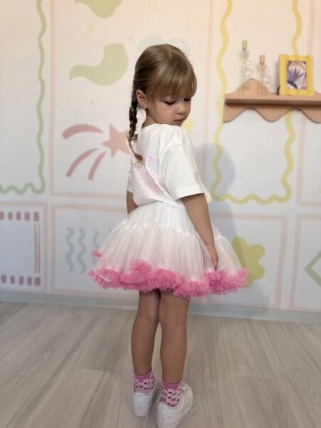 Asarkids Karnaval Tütü  Etekli 2’li Tişört Takım - Beyaz