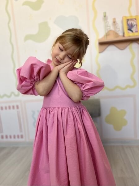 Asarkids Sırttan Fiyonk Bağlamalı Gofre Elbise - Pembe