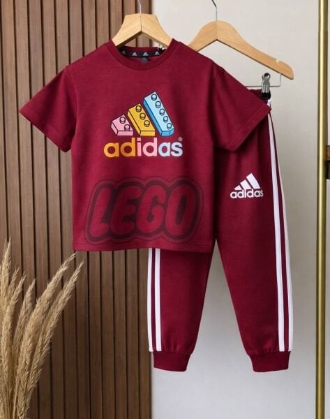 Asarkids 3 Çizgili Lego Eşofman Takımı - Bordo