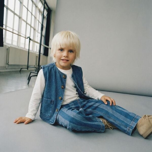 La'ciel Paris Denim Çizgili Pantolon - Mavi