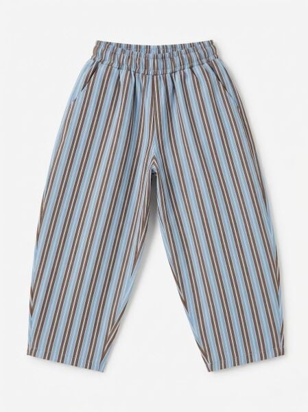 Asarkids La'ciel Paris Çizgili Mevsimlik Pantolon 2'li Set - Kahve Çizgili