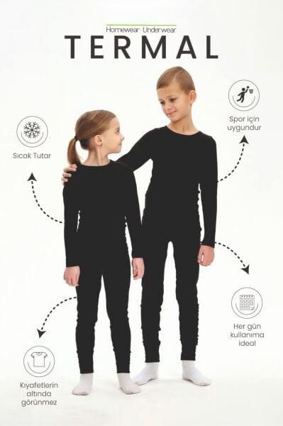 Kışın Kurtarıcı Termal İçlik  Takım - Siyah