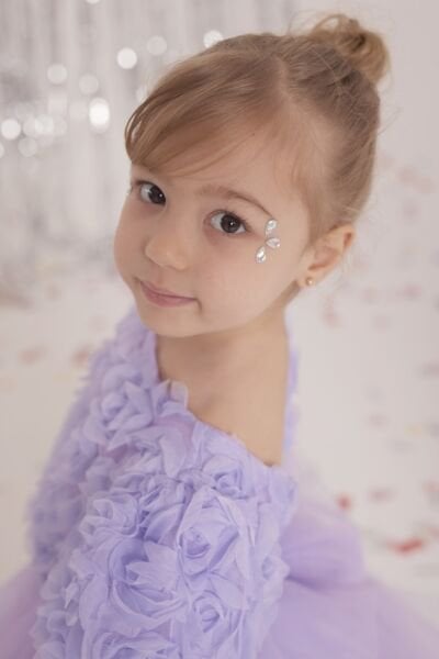 Asarkids Güllü Midi Boy Tütü Etekli 2'li Takım - Lila