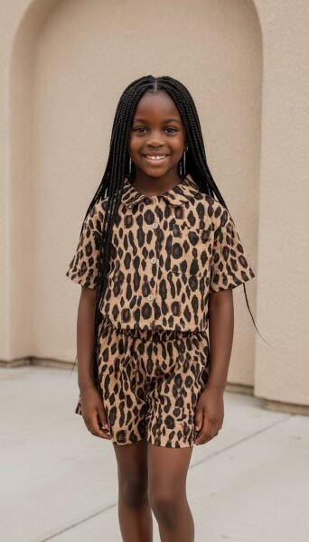 Asarkids Leopar Desenli Gömlekli 2'li Takım - Leopar