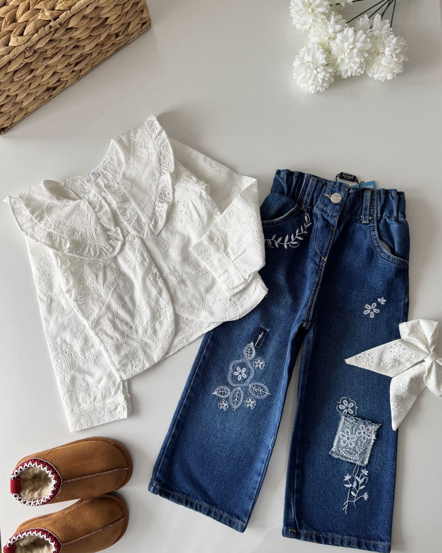 La'ciel Paris Nakış İşlemeli Pantolon - Mavi