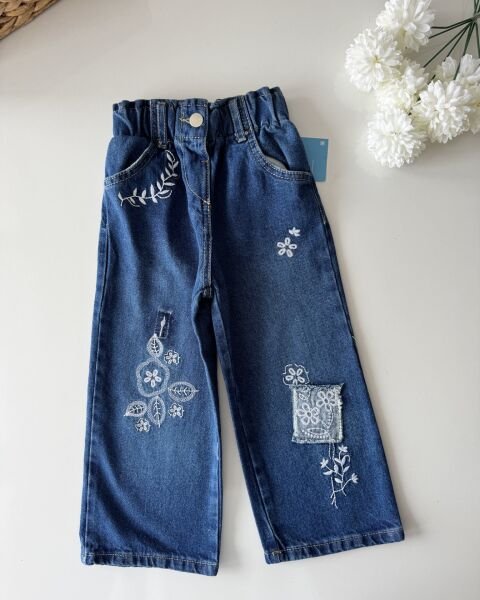 La'ciel Paris Nakış İşlemeli Pantolon - Mavi