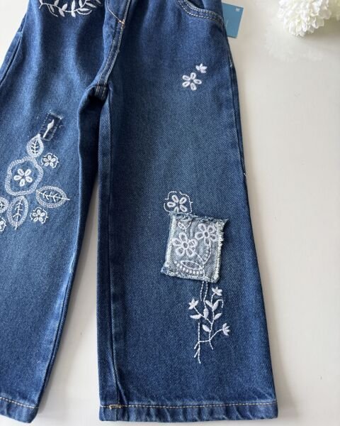 La'ciel Paris Nakış İşlemeli Pantolon - Mavi