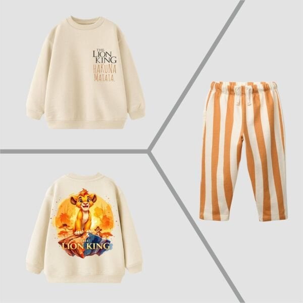 Aslan Kral Karakterli Takım - Krem