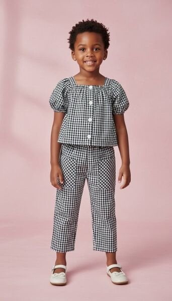 Asarkids Piti Kareli Gömlekli 2'li Takım - Siyah Beyaz