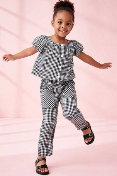 Asarkids Piti Kareli Gömlekli 2'li Takım - Siyah Beyaz