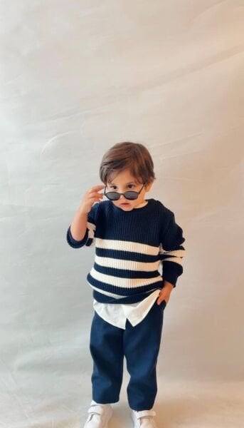 Asarkids Gömlek Detaylı Triko Takım - Lacivert