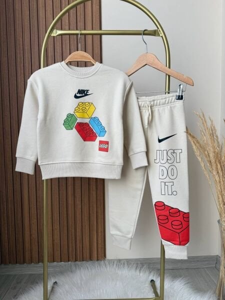 Lego Baskılı Takım - Krem