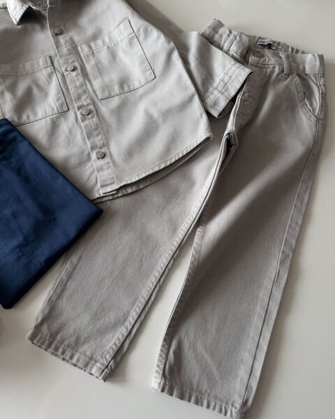 Asarkids Ceket ve Pantolon 3'lü Set - Gri