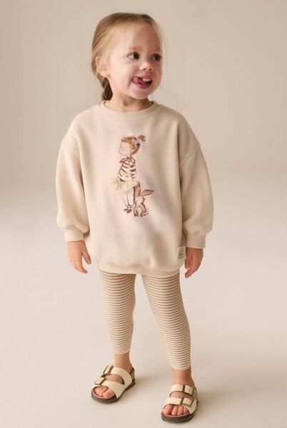 Dans Eden Kız Tül Figürlü Taytlı Takım - Krem