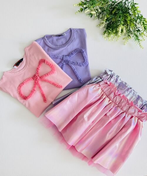 Fiyonk Aplikeli Parla Takım - Pembe