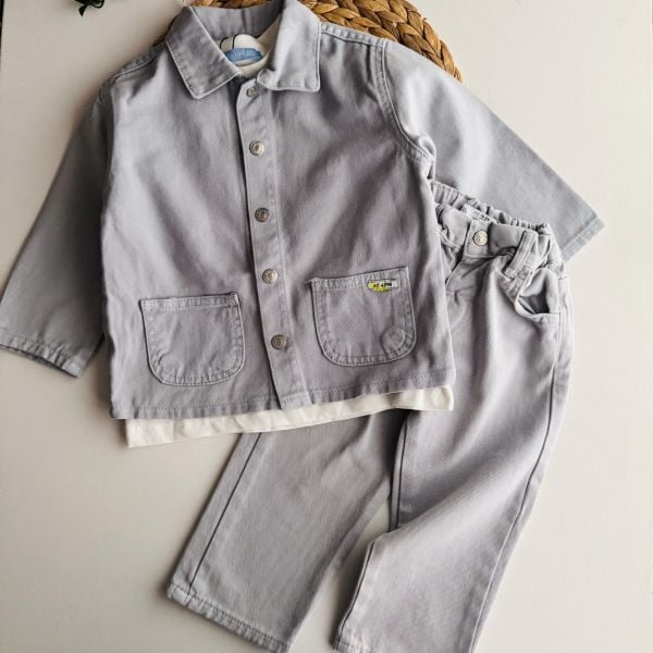 Basic Ceket Pantolon Takım 2’li Set  - Gri