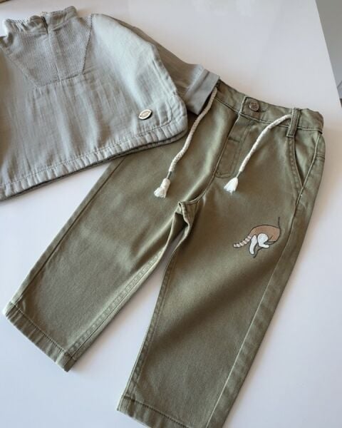 Yarım Fermuarlı Pantolon Takım - Yeşil