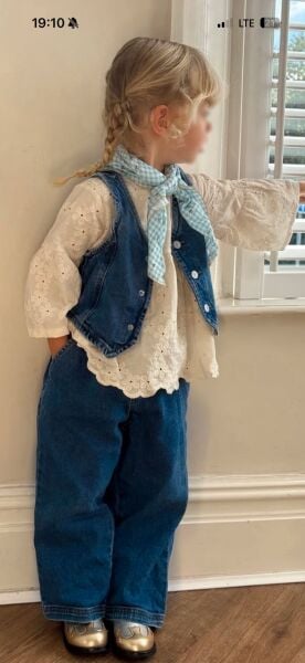 Asarkids La'ciel Paris Yelek ve Pantolon 2'li Set - Mavi