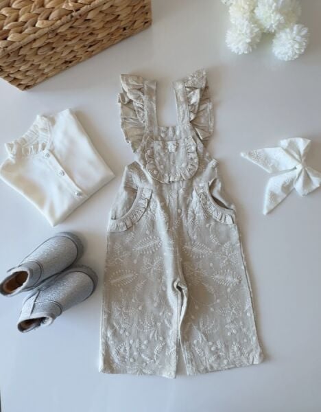 Brode Nakış  Salopet  - Bej