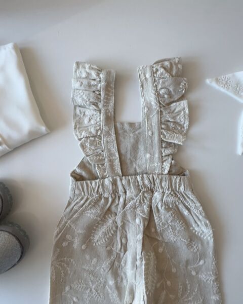 Brode Nakış  Salopet  - Bej