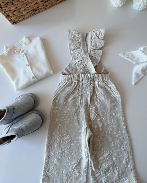 Brode Nakış  Salopet  - Bej