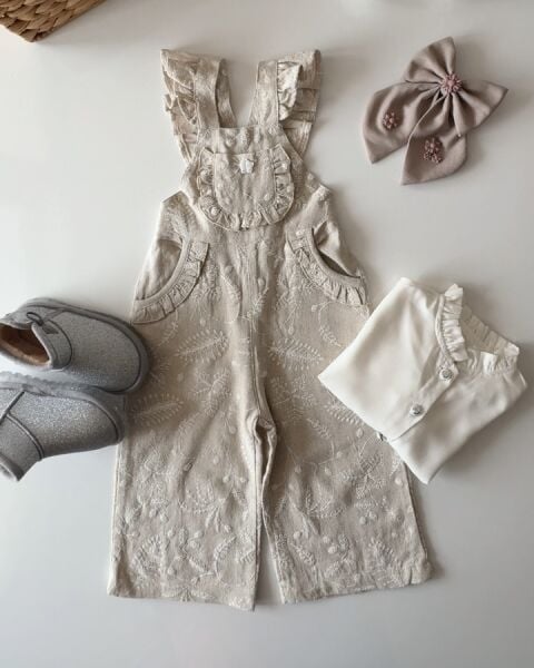 Brode Nakış  Salopet  - Bej