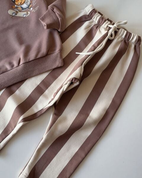 Karakterli Çizgili Takım - Soft Kahve