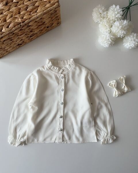 Taşlı Gömlek - Krem