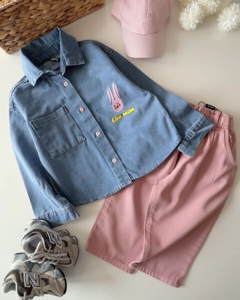 Asarkids La'ciel Paris Denim Balon Pantolon - Pembe