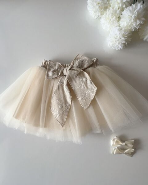 Tütü Etekli Ceketli 2'li Takım - Bej