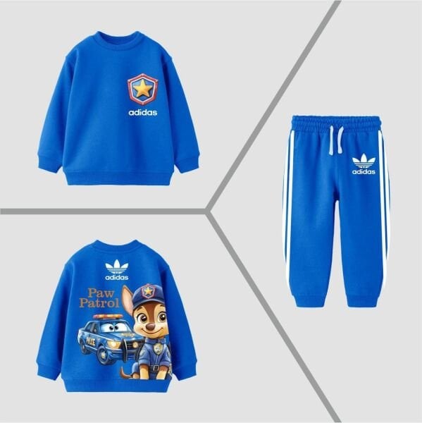 Karakterli Üç Çizgili Takım - Mavi