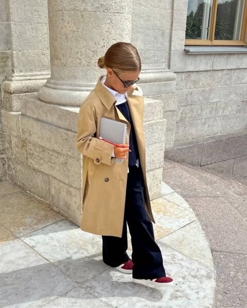 Asarkids La'ciel Paris Kruvaze Trençkot - Krem