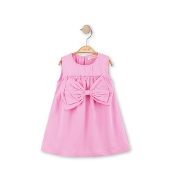 Fiyonk Detaylı Eda Elbise - Pembe