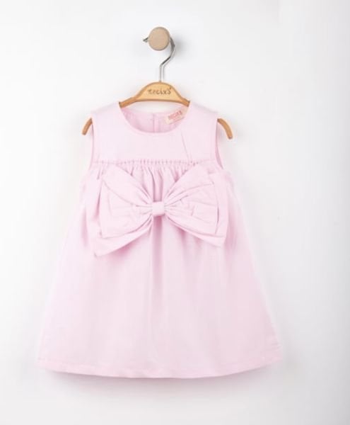 Fiyonk Detaylı Eda Elbise - Açık Pembe