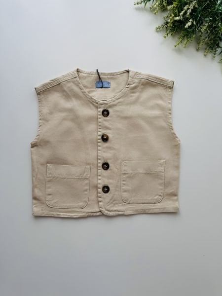 La’ciel Denim Yelek - Krem