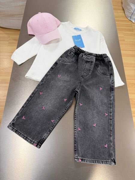 Asarkids La'ciel Paris  Fiyonk Nakışlı Pantolon - Füme