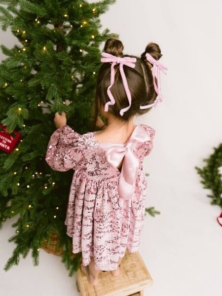 Pul Payet Yeni Yıl Özel Gün Elbisesi - Pembe