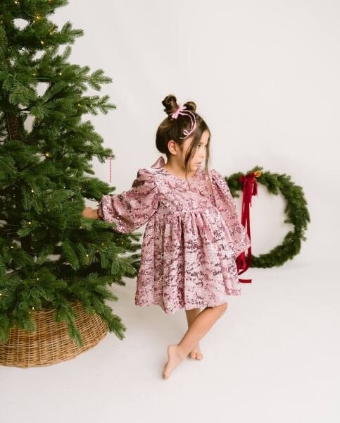 Pul Payet Yeni Yıl Özel Gün Elbisesi - Pembe