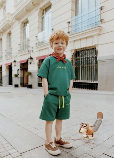 Asar Kids La'ciel Paris Mood! 2'li Şortlu Takım - Yeşil