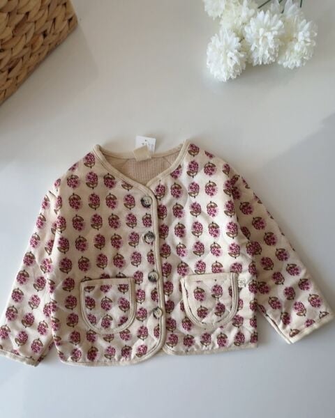 Pıtır Çiçekli Kapitone Ceket - Çok Desenli