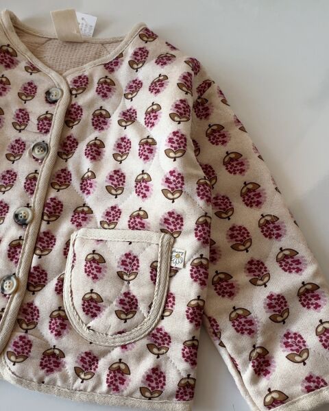 Pıtır Çiçekli Kapitone Ceket - Çok Desenli