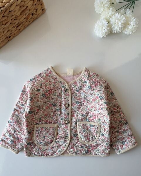 Pıtır Çiçekli Kapitone Ceket - Çok Çiçekli