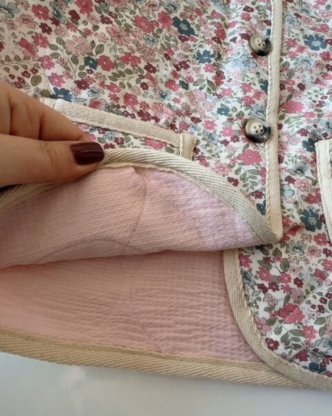 Pıtır Çiçekli Kapitone Ceket - Çok Çiçekli