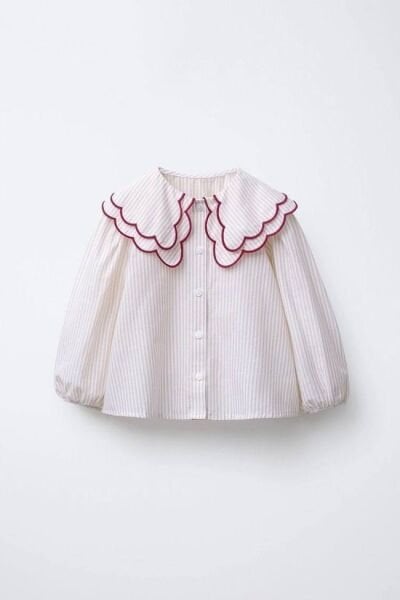 Asarkids Yaka Detaylı Gömlek Kiraz Serisi - Çizgili